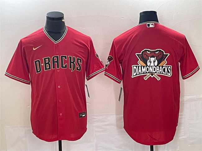 Men%27s Arizona Diamondbacks Red Team Big Logo Cool Base Stitched Baseball Jersey->arizona diamondbacks->MLB Jersey
